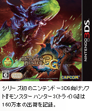 シリーズ初のニンテンドー3DS向けソフト『モンスターハンター3(トライ)G』は160万本の出荷を記録。